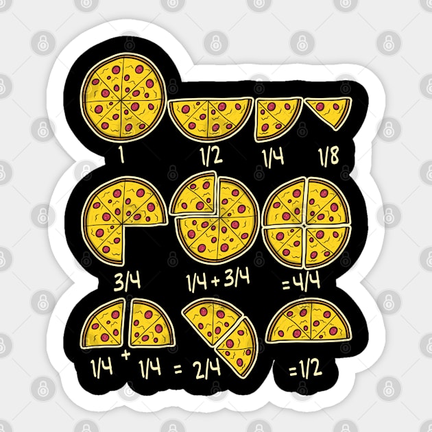 Pizza Salami Cheese Quick Maths Fractions Teacher School Tee Sticker by Khal1